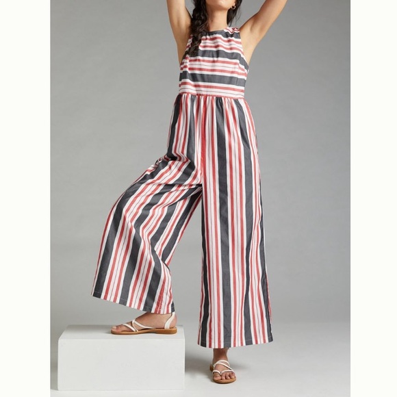 NWT Anthropologie Maeve Stripe Jumpsuit - Picture 1 of 4
